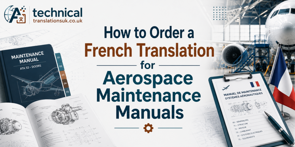 Aerospace maintenance manuals: How to order French translation