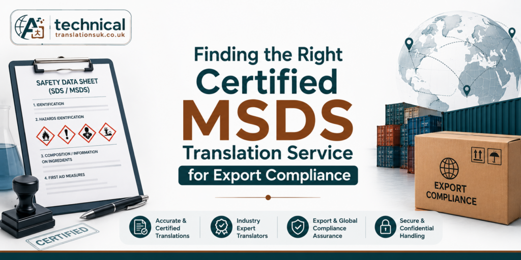 Where to buy certified MSDS translation services for export compliance