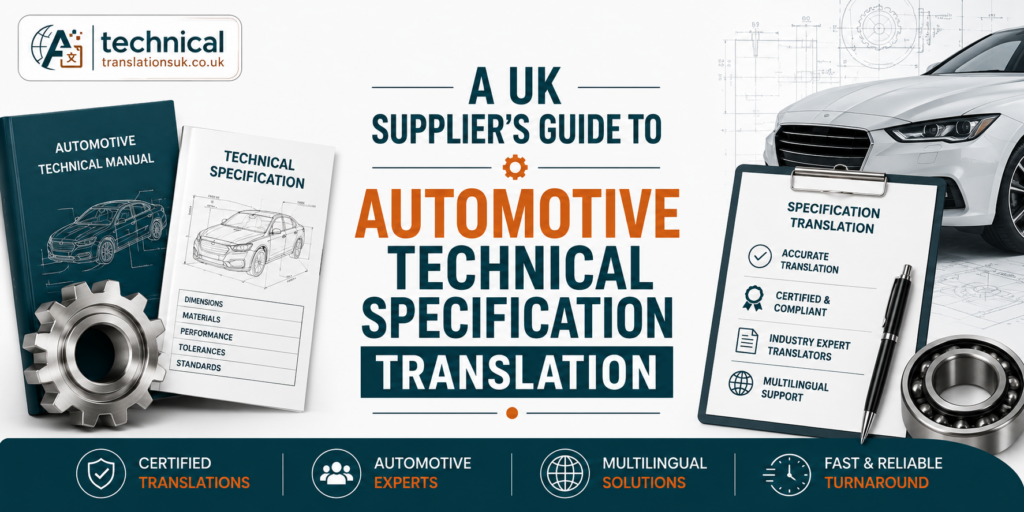 Automotive Technical Specification Translation: A UK Supplier’s Guide